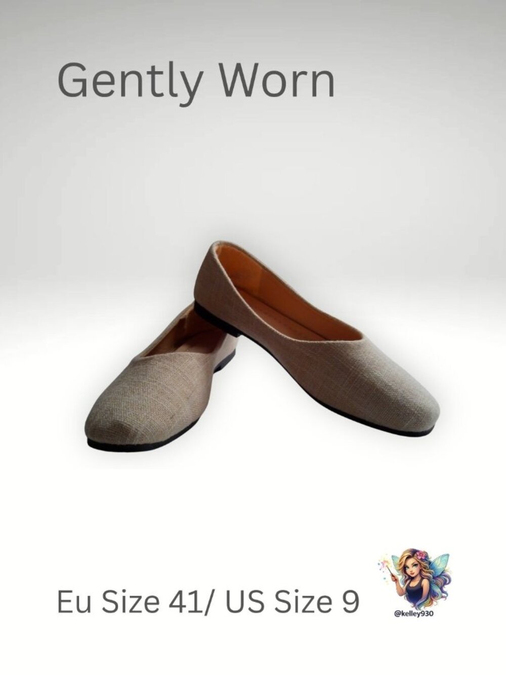 🤍 Beige Neutral Flats – Size 9 (EU 41)